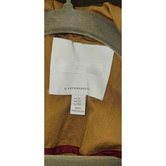 Anthropologie Ett Twa Marley Trench Tan Brown Belted Jacket Coat Size 8 - Picture 8 of 8